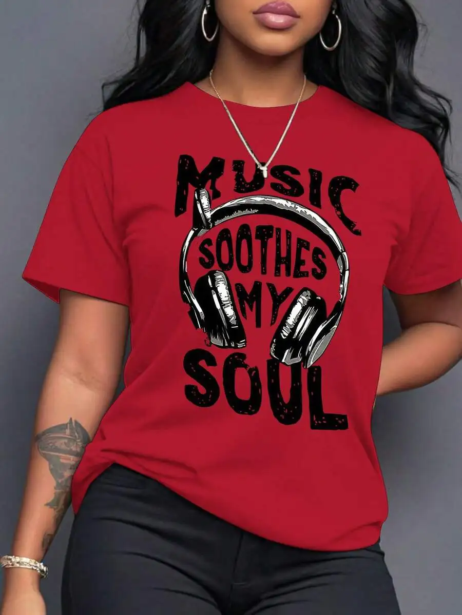 Music Soothes My Soul Graphic Round Neck Short Sleeve T-Shirt
Music Soothes My Soul Graphic Round Neck Short Sleeve T-Shirt