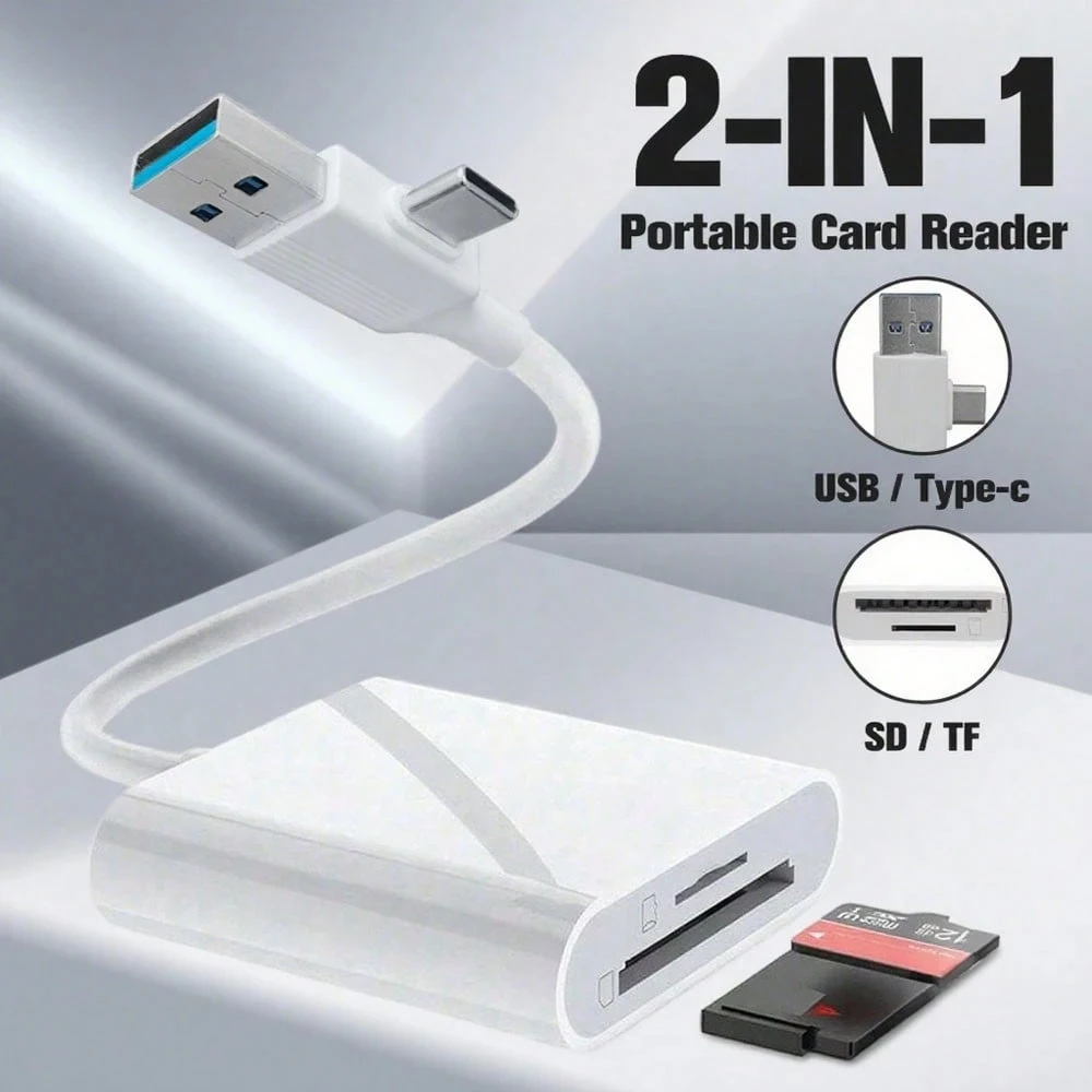 4-в-1 USB A/USB C Card Reader, адаптер для iPhone 16/15/iPad 10/ПК/ноутбука/Samsung/Xiaomi, Plug & Play, поддерживает SD/TF-карты
4-в-1 USB A/USB C Card Reader, адаптер для iPhone 16/15/iPad 10/ПК/ноутбука/Samsung/Xiaomi, Plug & Play, поддерживает SD/TF-карты