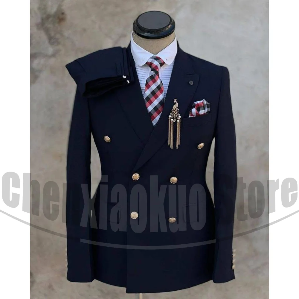 Мужской темно-синий двубортный костюм, формальный однотонный тонкий костюм из двух предметов, умный повседневный смокинг для жениха, свадебной вечеринки
Мужской темно-синий двубортный костюм, формальный однотонный тонкий костюм из двух предметов, умный повседневный смокинг для жениха, свадебной вечеринки