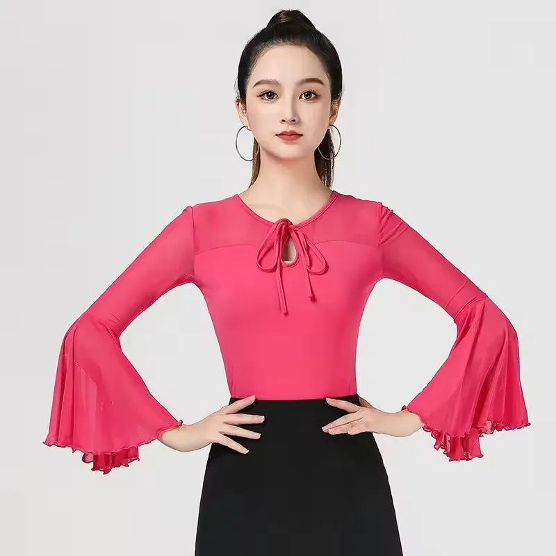Women's Latin Dance mesh Top Line Dance Clothing Summer Long Sleeve Mesh Ballroom Modern Female Dance Suit Samba Party Dresses
Women's Latin Dance mesh Top Line Dance Clothing Summer Long Sleeve Mesh Ballroom Modern Female Dance Suit Samba Party Dresses