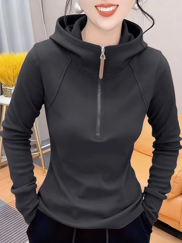 Women's Long Sve Hoodie Sweatirt Dervo f Zip Loose plus Size Slimming Warm Base Layer Top for Autumn Winter
Women's Long Sve Hoodie Sweatirt Dervo f Zip Loose plus Size Slimming Warm Base Layer Top for Autumn Winter
