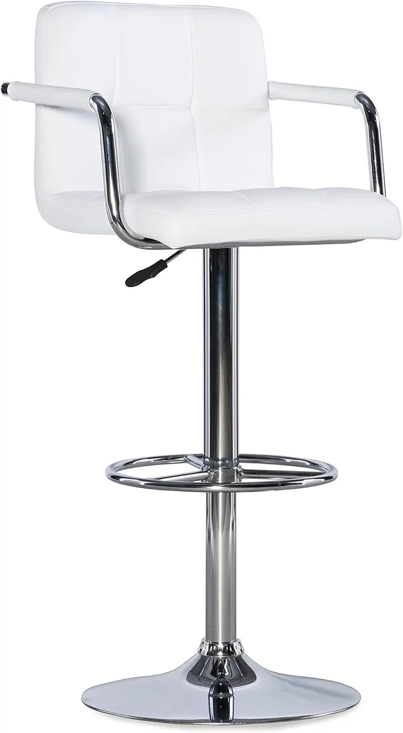 Furniture, White/Chrome Quilted Barstool, Adjustable Seat Height
Furniture, White/Chrome Quilted Barstool, Adjustable Seat Height
