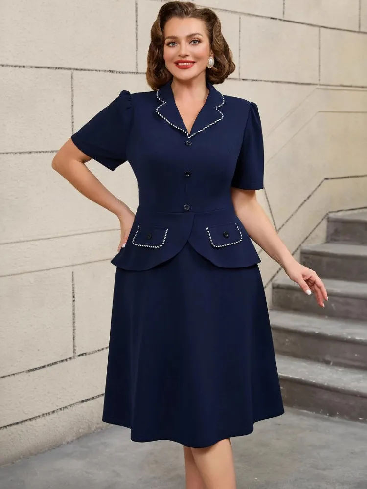 L-4XL Plus Size Clothes Dresses Women Robes Summer Autumn Short Sleeve Street Style Casual 3XL Big Size Oversized Midi Dress
L-4XL Plus Size Clothes Dresses Women Robes Summer Autumn Short Sleeve Street Style Casual 3XL Big Size Oversized Midi Dress