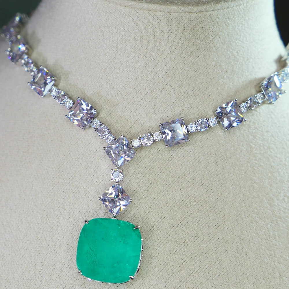 KQDANCE Synthetic Green Blue Square Paraiba Tourmaline Tennis Necklace For Woman Party Luxury Designer Real Gold Pated Jewelry
KQDANCE Synthetic Green Blue Square Paraiba Tourmaline Tennis Necklace For Woman Party Luxury Designer Real Gold Pated Jewelry