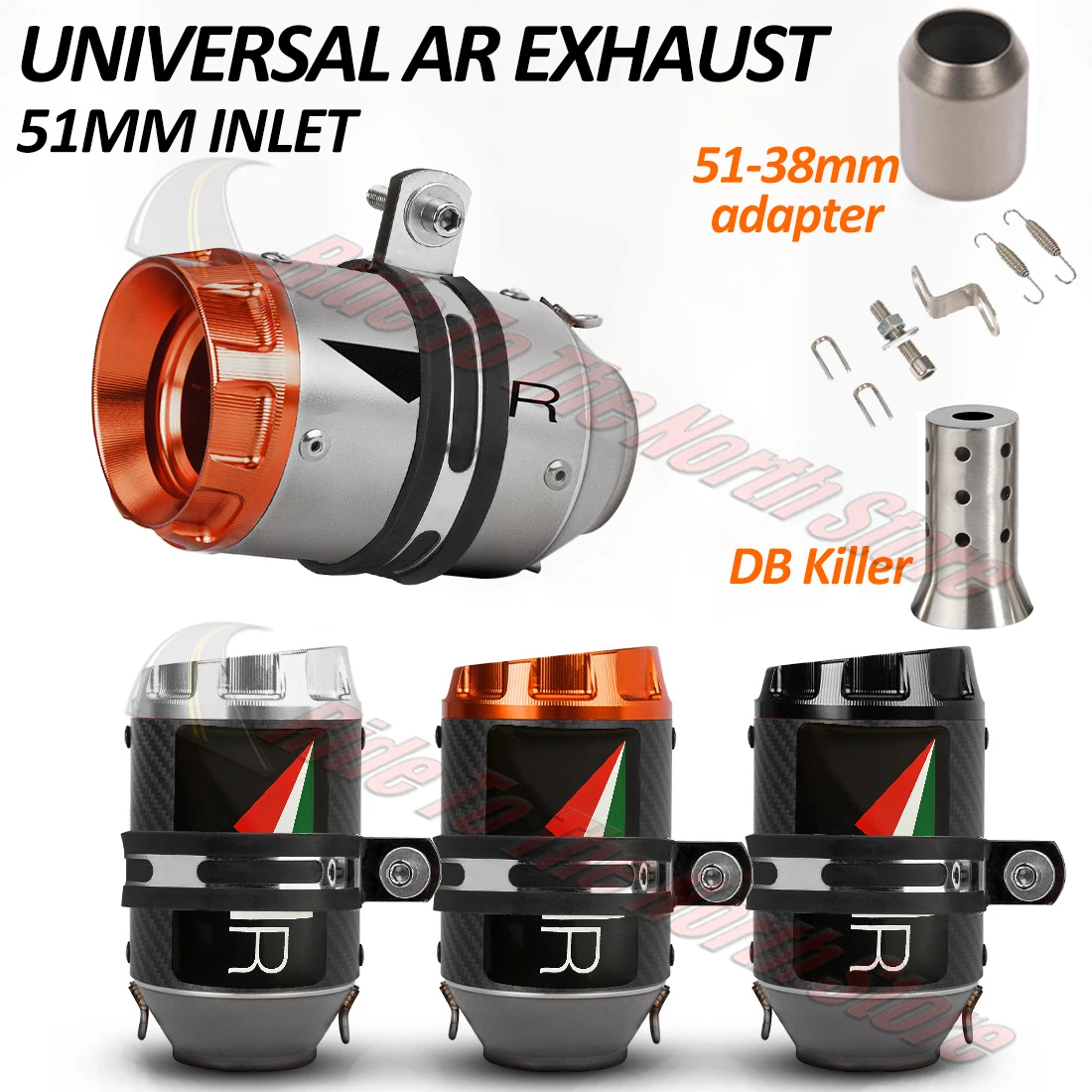 Universal 51mm Interface AR Exhaust Escape for Kawasaki Honda Suzuki Ktm Bmw Kove CFmoto Etc Exhaust muffler system Modify parts
Universal 51mm Interface AR Exhaust Escape for Kawasaki Honda Suzuki Ktm Bmw Kove CFmoto Etc Exhaust muffler system Modify parts