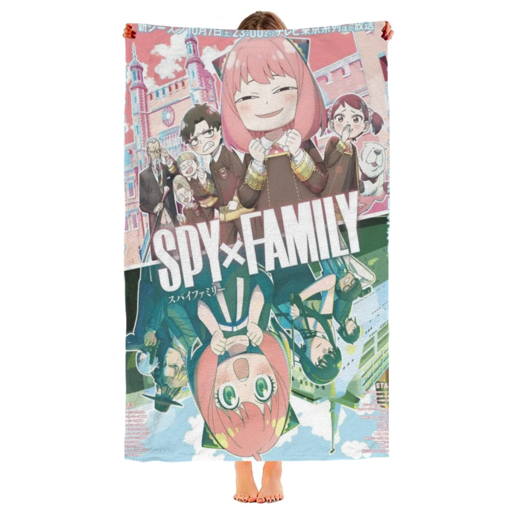 Быстросохнущие пляжные полотенца Spy X Family с принтом аниме, супервпитывающее полотенце для бассейна, одеяло
Быстросохнущие пляжные полотенца Spy X Family с принтом аниме, супервпитывающее полотенце для бассейна, одеяло