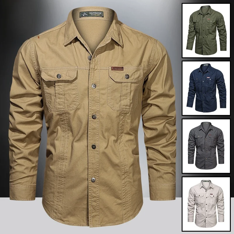 Loose Fit Long Sleeve Denim Shirt Autumn New Style Casual Cotton Multi Pocket Thin Model for Young Men Urban Fashion
Loose Fit Long Sleeve Denim Shirt Autumn New Style Casual Cotton Multi Pocket Thin Model for Young Men Urban Fashion