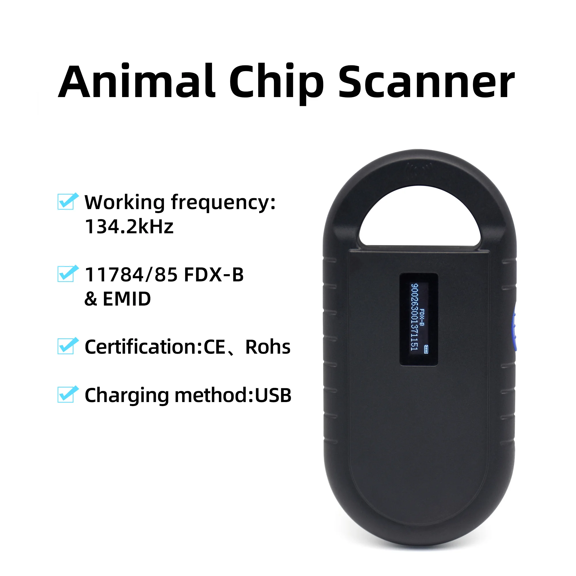 Перезаряжаемый RFID-считыватель идентификаторов карт ISO11784/5, сканер для домашних животных, 134 кГц, 125 кГц, чип-транспондер, USB 2,0, сканер микрочипов для животных
Перезаряжаемый RFID-считыватель идентификаторов карт ISO11784/5, сканер для домашних животных, 134 кГц, 125 кГц, чип-транспондер, USB 2,0, сканер микрочипов для животных