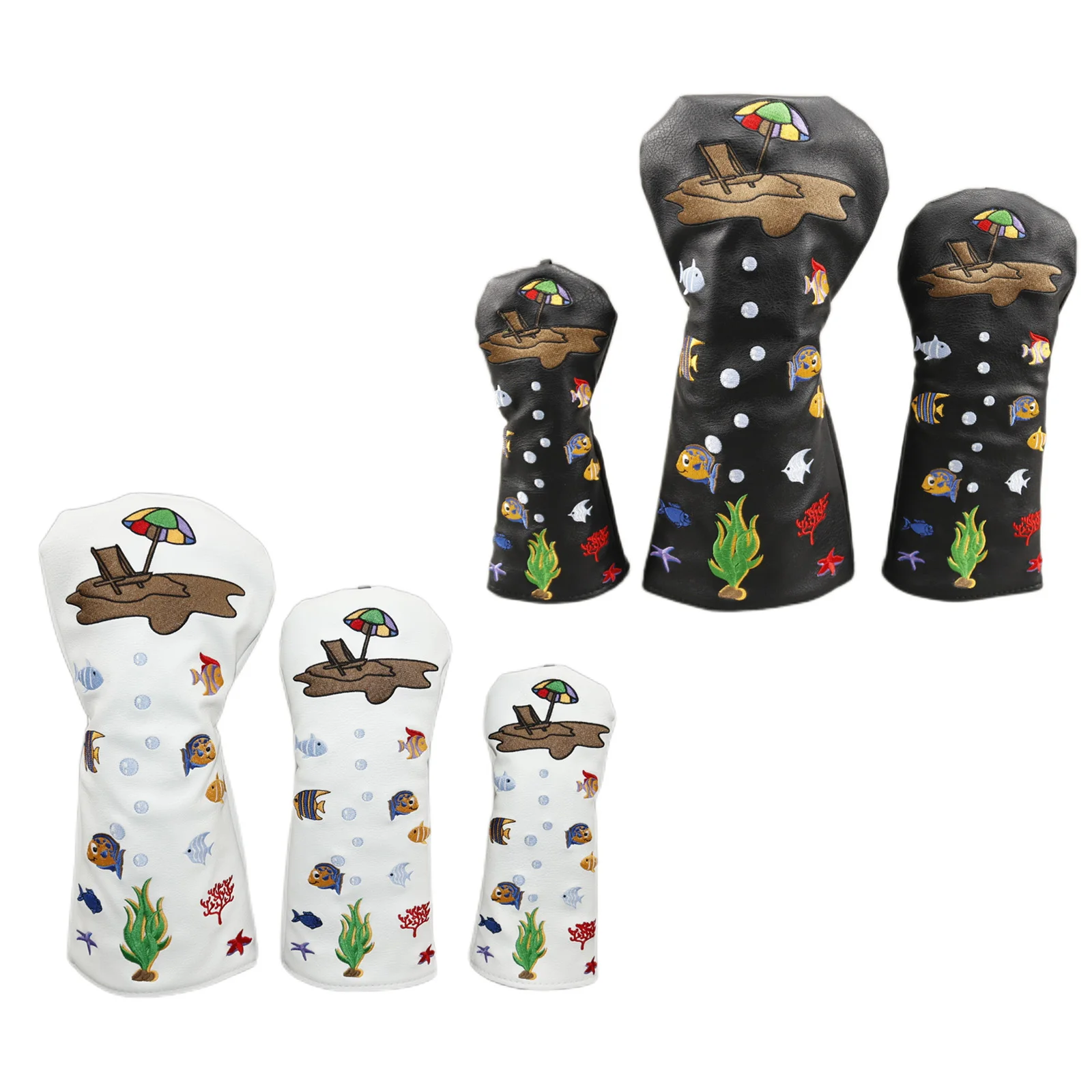 #S-L 3Pcs/Set Beach Fish Embroidery PU Leather Golf Club Head Cover Golfer Accessories for Driver and Fairway Woods
#S-L 3Pcs/Set Beach Fish Embroidery PU Leather Golf Club Head Cover Golfer Accessories for Driver and Fairway Woods