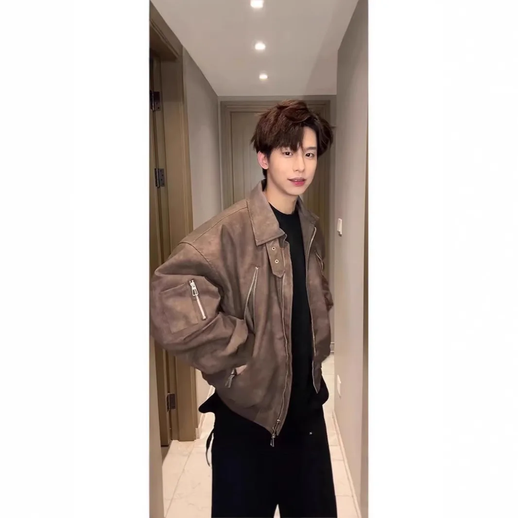 Unisex Retro Vibe Couple Jacket Vintage Washed Biker PU Leather Jacket with Stylish Rebellious Pilot Coat Design
Unisex Retro Vibe Couple Jacket Vintage Washed Biker PU Leather Jacket with Stylish Rebellious Pilot Coat Design