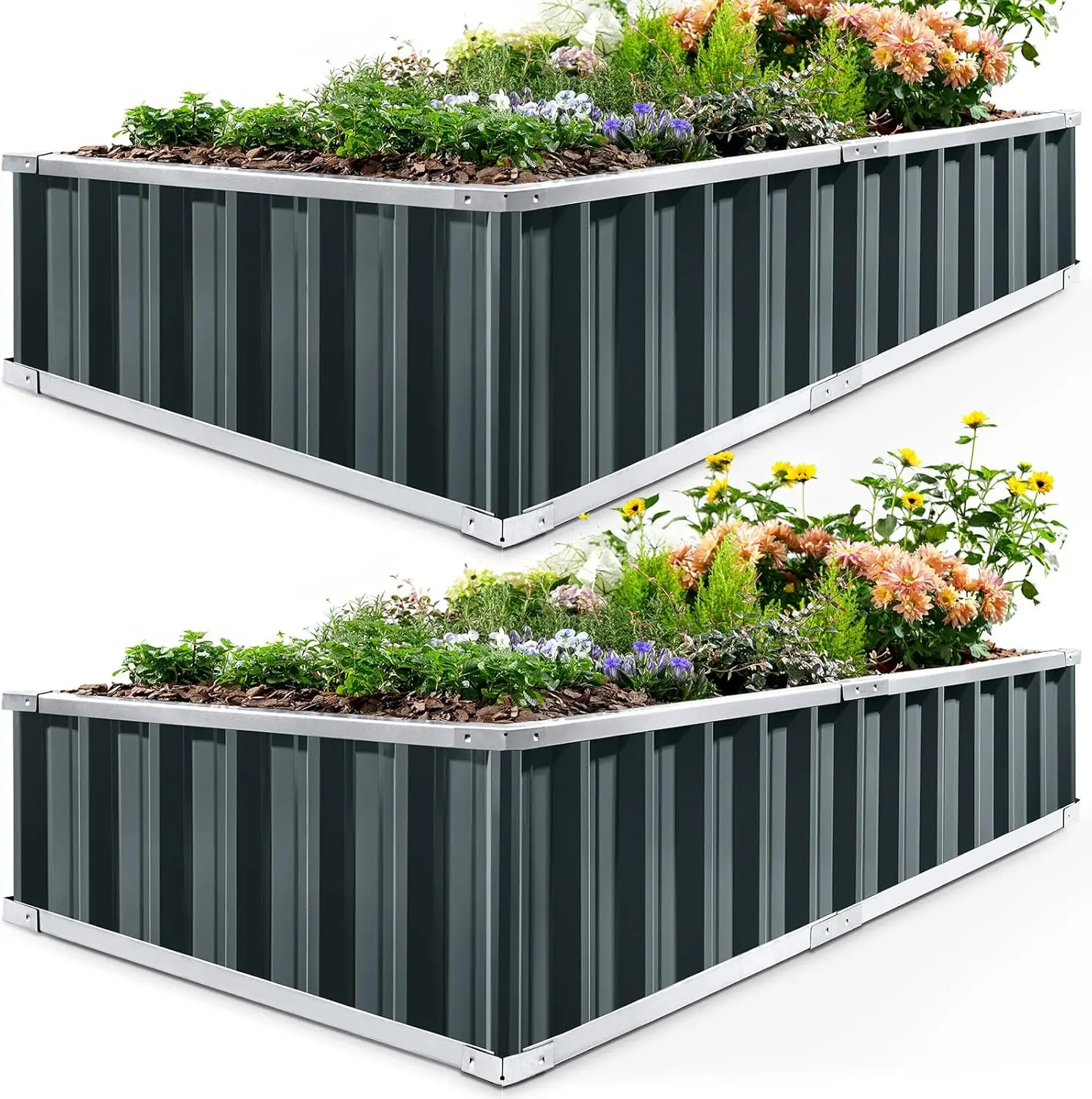 68" x 36" x Galvanized Metal Raised Garden Bed 2 Pack for Plants, Vegetables, Flowers, Herbs, Fruits
68" x 36" x Galvanized Metal Raised Garden Bed 2 Pack for Plants, Vegetables, Flowers, Herbs, Fruits