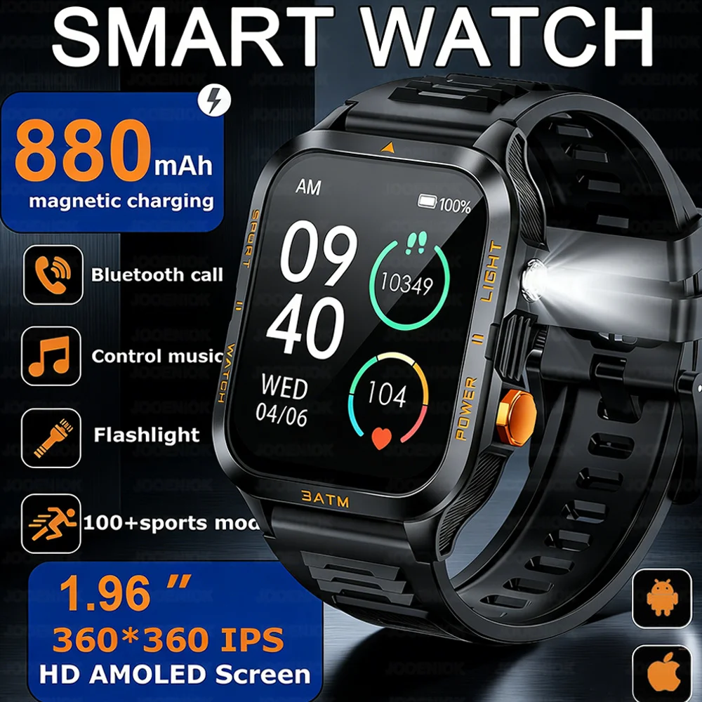 Умные часы для мужчин с GPS, Bluetooth-звонками, отслеживанием здоровья, 1,96-дюймовым экраном, фонариком, водонепроницаемостью 3ATM и аккумулятором 880 мАч для активного отдыха
Умные часы для мужчин с GPS, Bluetooth-звонками, отслеживанием здоровья, 1,96-дюймовым экраном, фонариком, водонепроницаемостью 3ATM и аккумулятором 880 мАч для активного отдыха