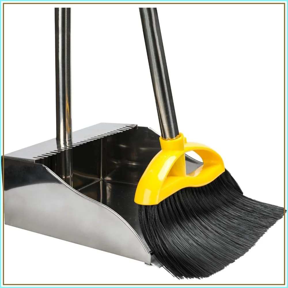 Stainless Steel Dustpan Set with Soft Bristle Broom for Home Kitchen Office
Stainless Steel Dustpan Set with Soft Bristle Broom for Home Kitchen Office