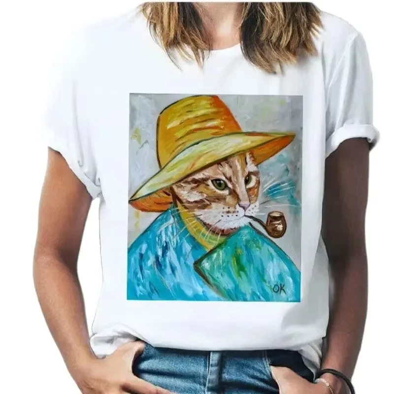 Картина маслом с котом, женская модная индивидуальная пародия, классическая футболка с картиной маслом, одежда, топы, эстетичная мягкая футболка в стиле Харадзюку
Картина маслом с котом, женская модная индивидуальная пародия, классическая футболка с картиной маслом, одежда, топы, эстетичная мягкая футболка в стиле Харадзюку