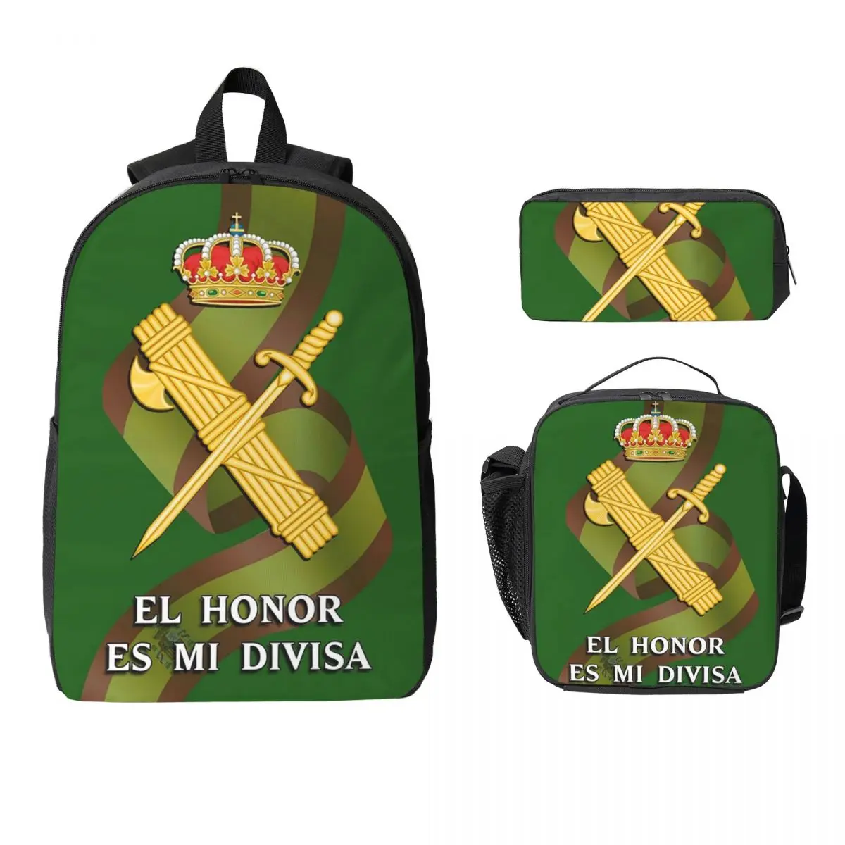 Spanish Guard Civil Spain Flag Backpack Boys Girls BookBag School Bag Laptop Shoulder Bags 3ps Insulated Lunch Bag Pencil Case
Spanish Guard Civil Spain Flag Backpack Boys Girls BookBag School Bag Laptop Shoulder Bags 3ps Insulated Lunch Bag Pencil Case