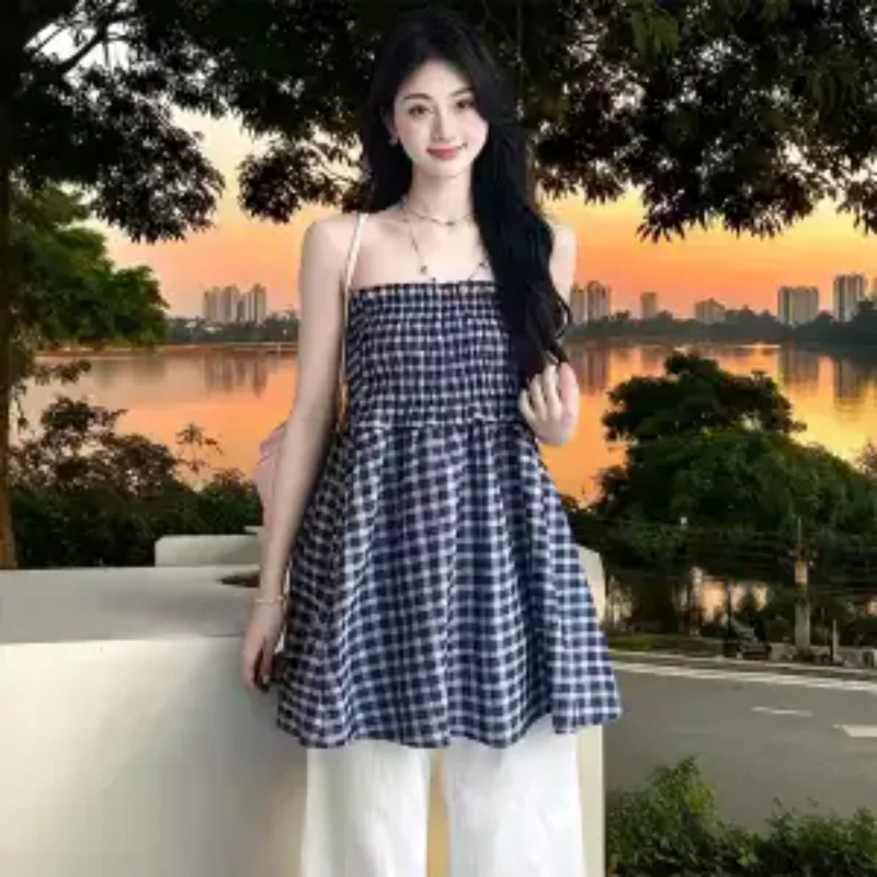 Blue Plaid Tube Top Niche Design Summer Retro Skirt Sweet Hot Girl
Blue Plaid Tube Top Niche Design Summer Retro Skirt Sweet Hot Girl