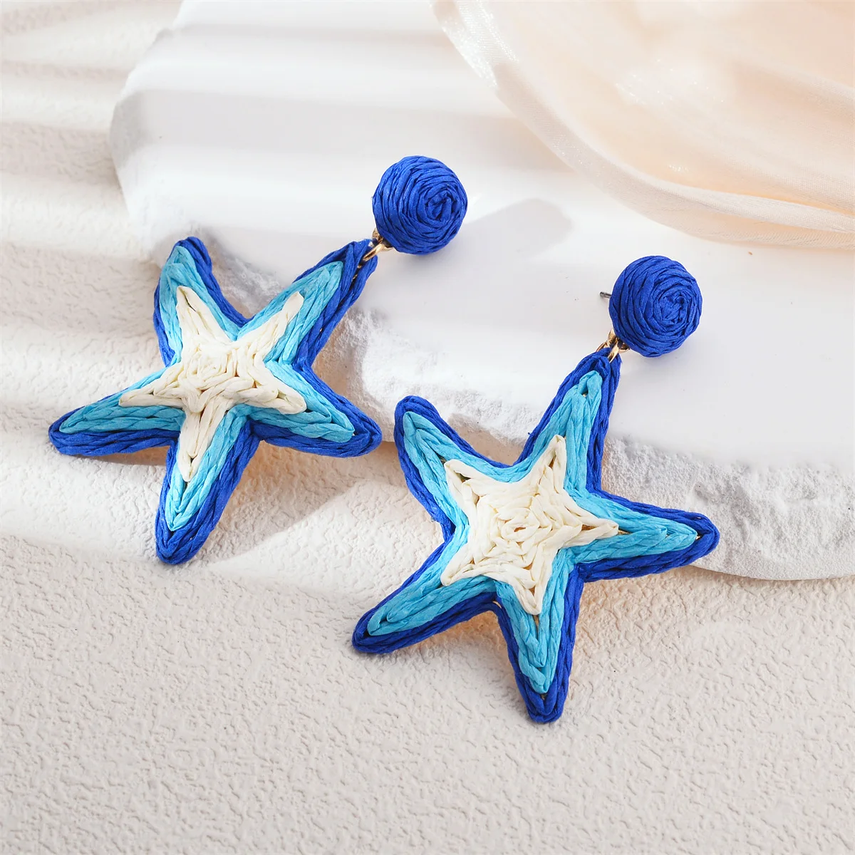 Gradient Blue Braided Star Drop Earrings Dopamine Sweet Fresh Resort Chic Premium Lightweight for Women
Gradient Blue Braided Star Drop Earrings Dopamine Sweet Fresh Resort Chic Premium Lightweight for Women