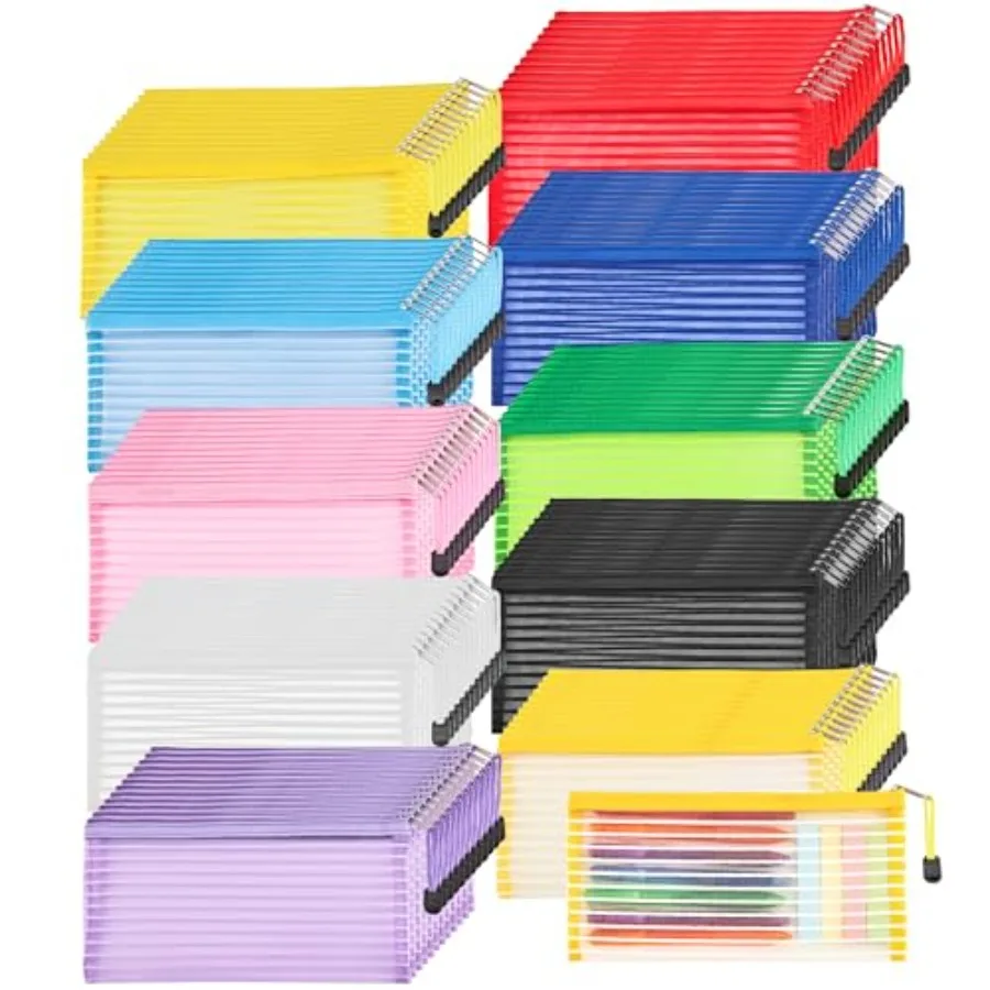 120 Pack Multipurpose Mesh Zipper Pouches in 10 Colors for Makeup, Travel, Office, School and More
120 Pack Multipurpose Mesh Zipper Pouches in 10 Colors for Makeup, Travel, Office, School and More
