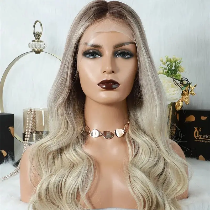 Ombre Cool Пепельно-русый мелирование HD Невидимый синтетический парик фронта шнурка Бесклеевой парик Термостойкое волокно Темные корни Парики для вечеринок
Ombre Cool Пепельно-русый мелирование HD Невидимый синтетический парик фронта шнурка Бесклеевой парик Термостойкое волокно Темные корни Парики для вечеринок