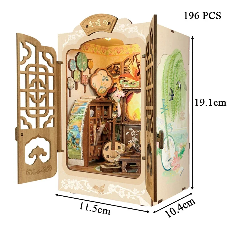 DIY Wooden Book Nook Shelf Insert Chinese Musical Instrument Cottage Miniature Model Kits Bookshelf Bookend for Friends Gifts
DIY Wooden Book Nook Shelf Insert Chinese Musical Instrument Cottage Miniature Model Kits Bookshelf Bookend for Friends Gifts