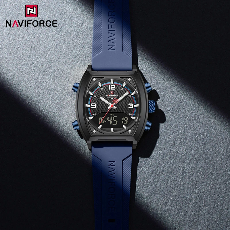 NAVIFORCE цифровые часы мужские силиконовый ремешок бизнес офисный хронограф двойной дисплей времени кварцевые наручные часы спортивные светящиеся мужские часы
NAVIFORCE цифровые часы мужские силиконовый ремешок бизнес офисный хронограф двойной дисплей времени кварцевые наручные часы спортивные светящиеся мужские часы