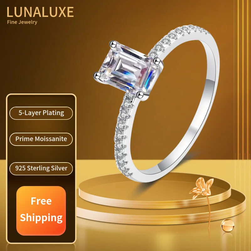 LUNALUXE 2CT Moissanite Radiant Emerald Ring GRA Certified for Women and Man Silver 925 Diamonds Engagement Wedding Band Rings
LUNALUXE 2CT Moissanite Radiant Emerald Ring GRA Certified for Women and Man Silver 925 Diamonds Engagement Wedding Band Rings