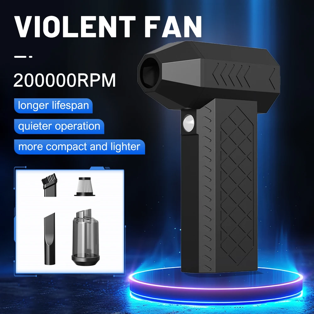 Powerful Air Blower 200000RPM Mini Turbo Jet Fan High Speed Turbo Violent Fan Brushless Motor Handheld Duct Fan PC Cleaning Tool
Powerful Air Blower 200000RPM Mini Turbo Jet Fan High Speed Turbo Violent Fan Brushless Motor Handheld Duct Fan PC Cleaning Tool
