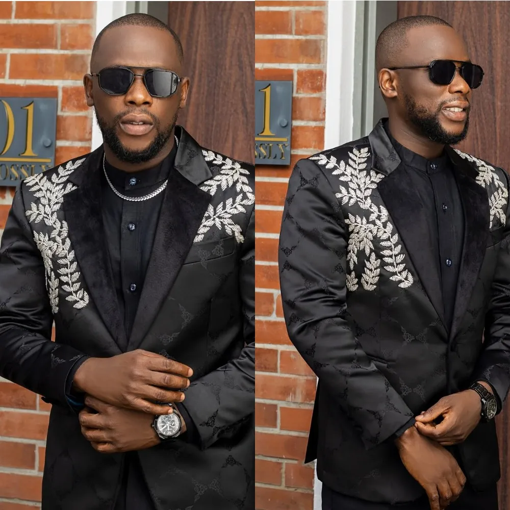 Leisure Beaded Wedding Suits For Groom Notched Lapel Tuxedos Single Breasted 2 Pcs Jacket with Pants Business Customized
Leisure Beaded Wedding Suits For Groom Notched Lapel Tuxedos Single Breasted 2 Pcs Jacket with Pants Business Customized