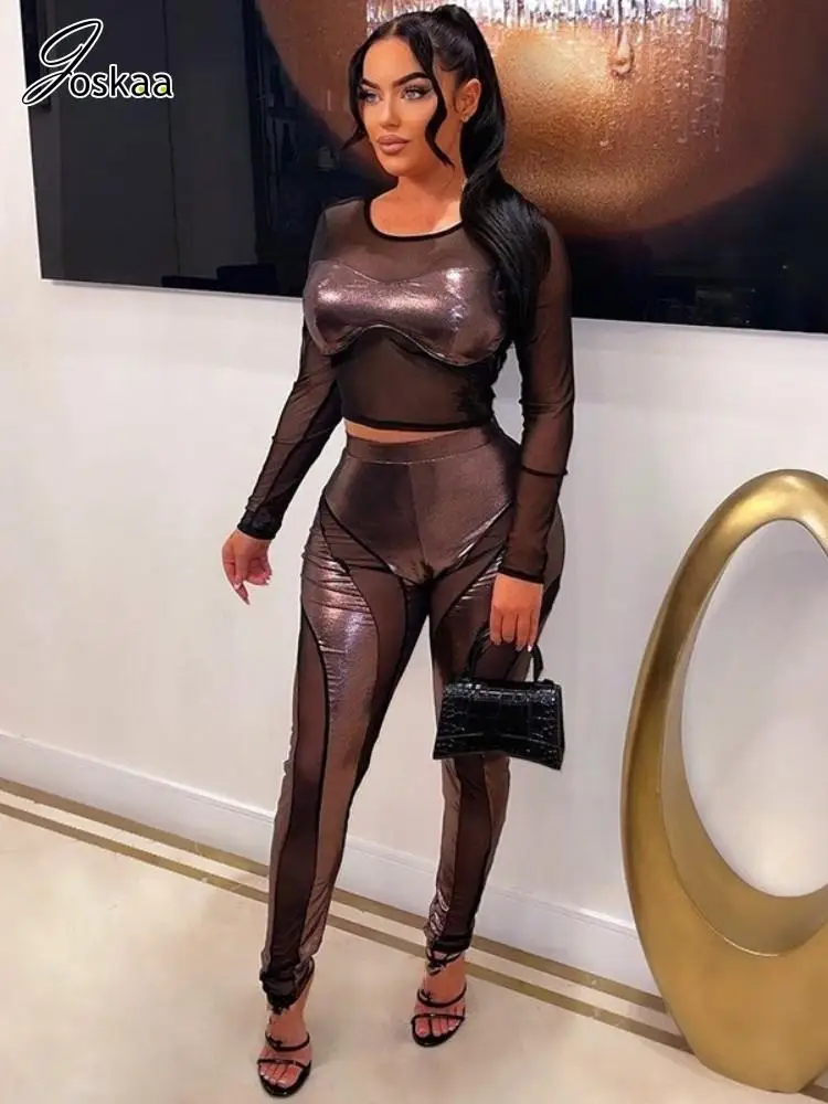 Joskaa Bronzing Shiny Irregular Mesh Spliced Trouers Women Hipster High Waist Pencil Pants 2025 Female Bottoms Y2K Streetwear
Joskaa Bronzing Shiny Irregular Mesh Spliced Trouers Women Hipster High Waist Pencil Pants 2025 Female Bottoms Y2K Streetwear