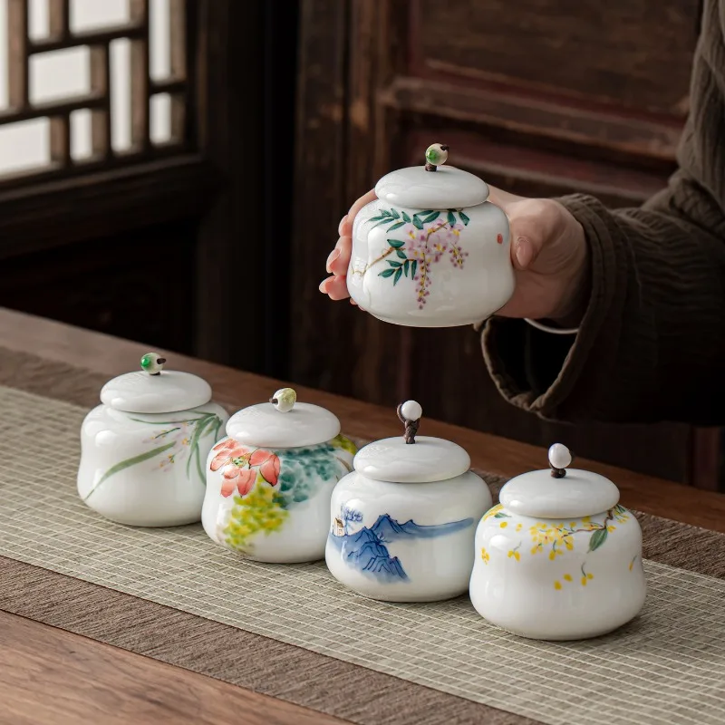 Creative Ceramic Tea Caddy with Landscape and Floral Design Sealed Jar Multi-Functional Storage for Candy Nuts and Coffee Beans
Creative Ceramic Tea Caddy with Landscape and Floral Design Sealed Jar Multi-Functional Storage for Candy Nuts and Coffee Beans