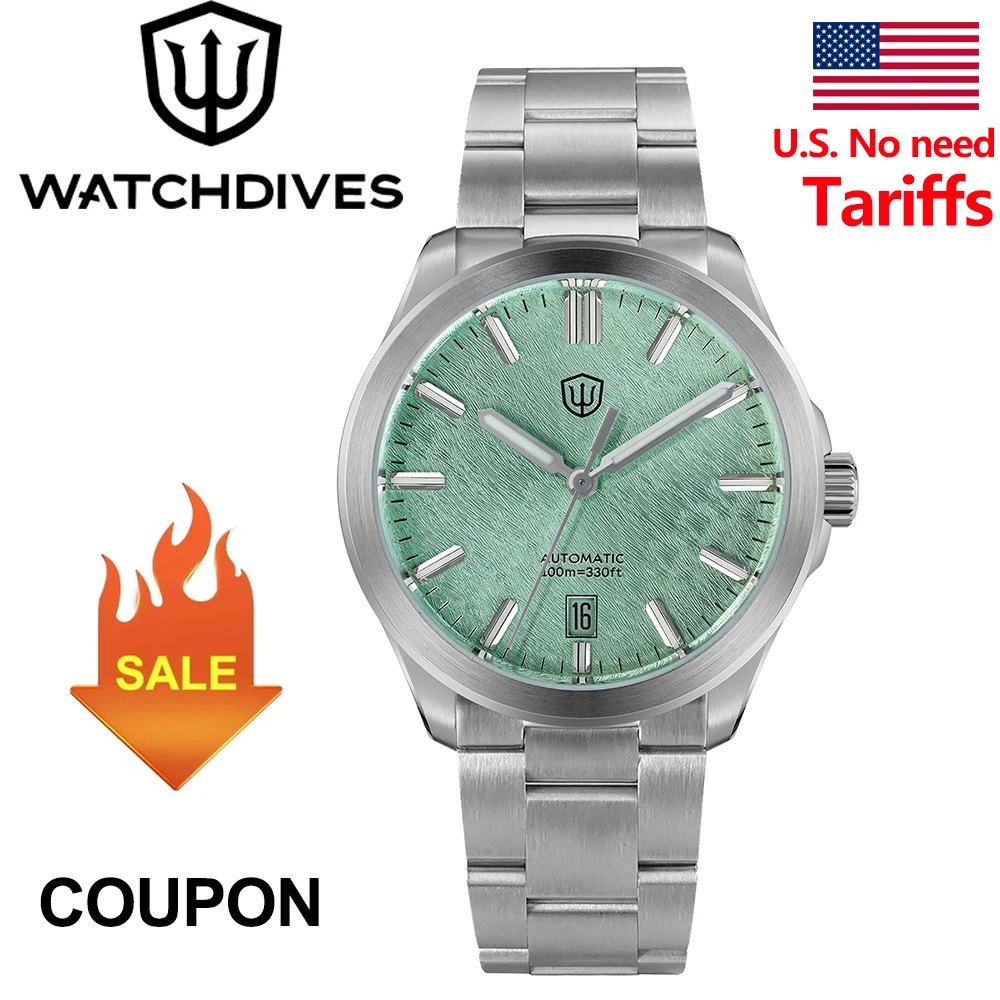Watchdives WD0005 Men Dive Watch Mint Green Dial NH35 Movement Mechanical BGW9 Luminous Sapphire 10Bar Waterproof 39mm Watches
Watchdives WD0005 Men Dive Watch Mint Green Dial NH35 Movement Mechanical BGW9 Luminous Sapphire 10Bar Waterproof 39mm Watches
