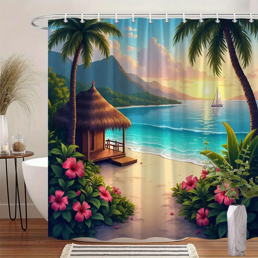 Vibrant Tropical Beach Sunset Palm Tree Ocean Shower Curtain Waterproof Luxury Bathroom Decor Wall Tapestry
Vibrant Tropical Beach Sunset Palm Tree Ocean Shower Curtain Waterproof Luxury Bathroom Decor Wall Tapestry