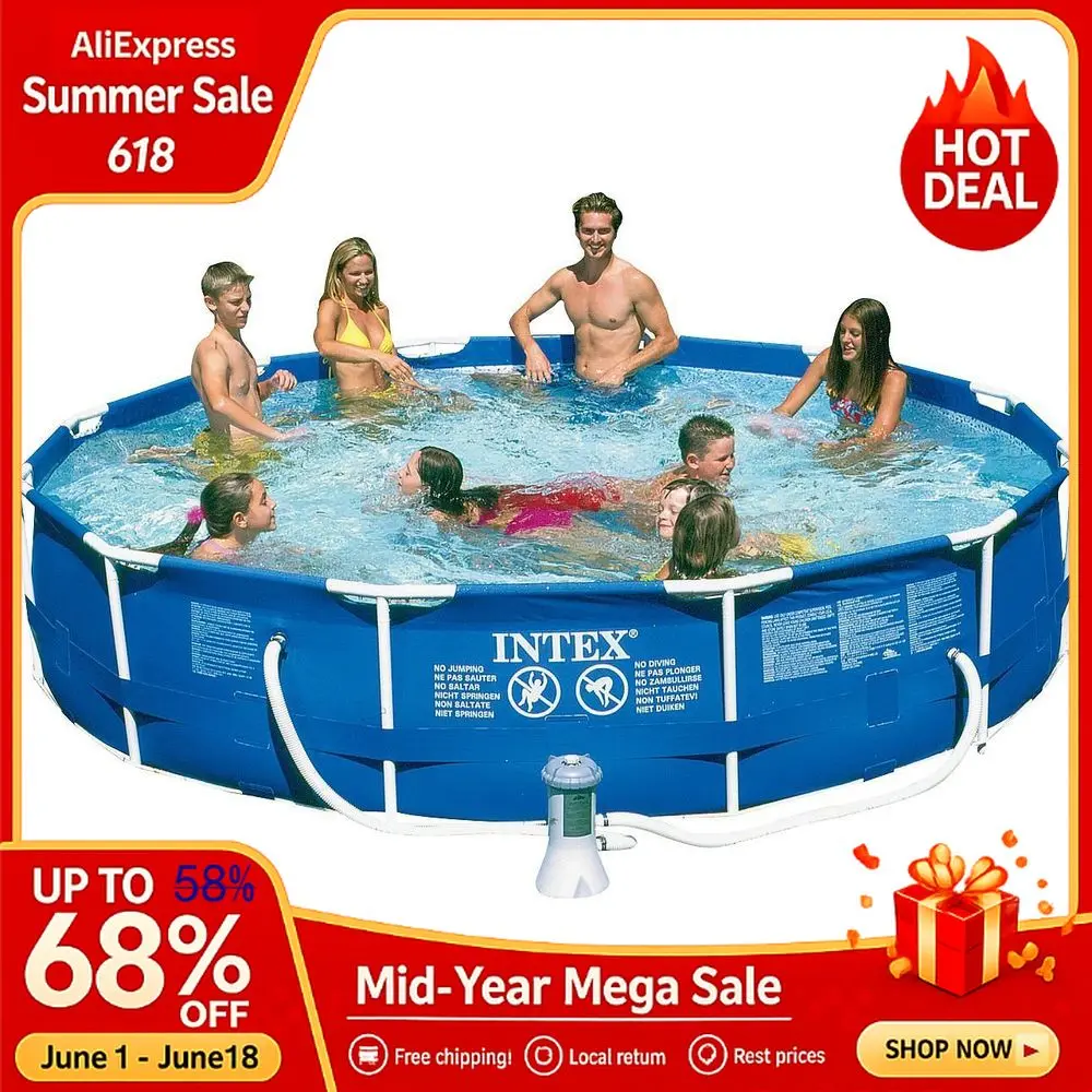 12Foot by 30Inch Metal Frame Pool Set, Round Metal Frame Outdoor Swimming Pools for Backyard, Blue, Pool, Custom
12Foot by 30Inch Metal Frame Pool Set, Round Metal Frame Outdoor Swimming Pools for Backyard, Blue, Pool, Custom