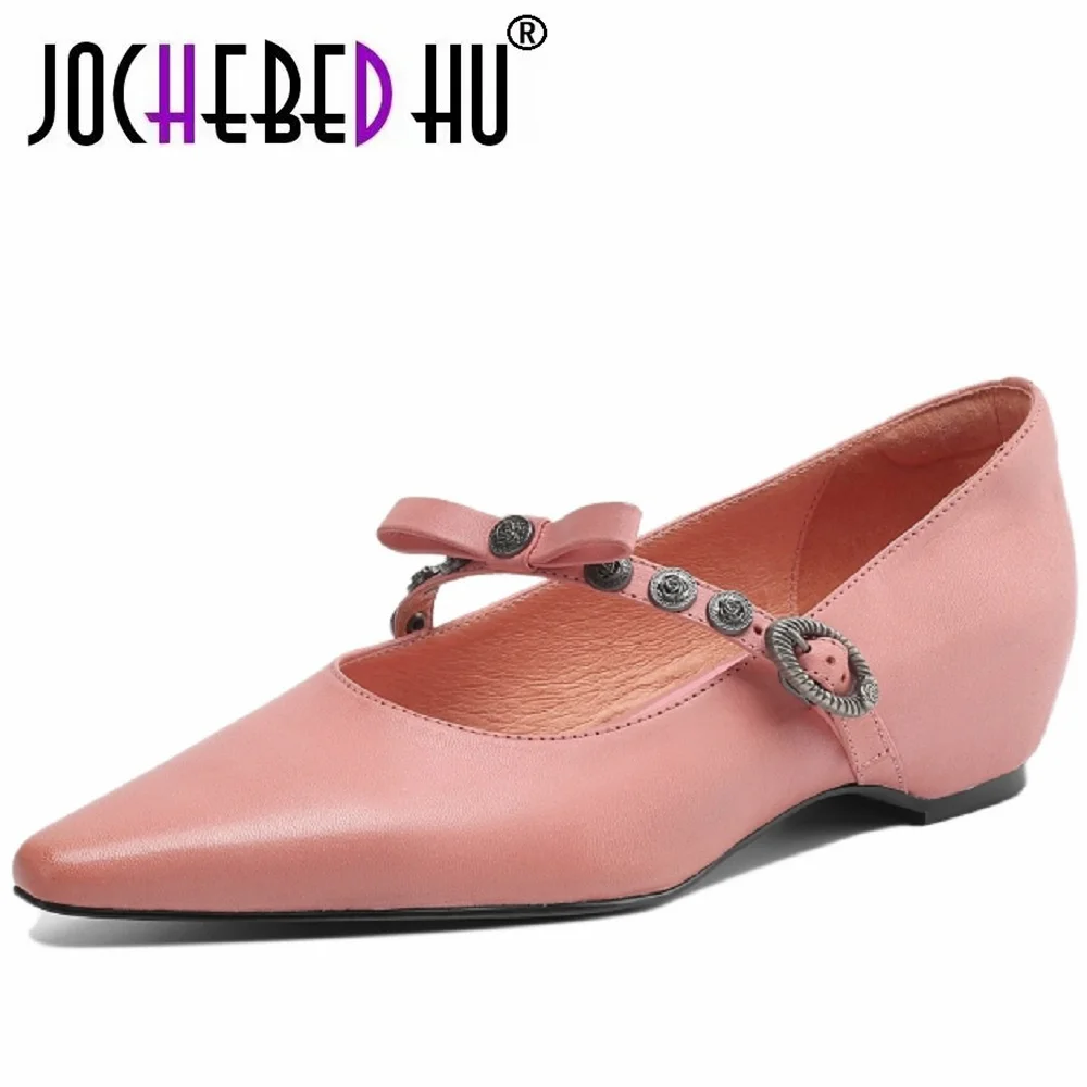 【JOCHEBED HU】Элегантные женские туфли Мэри Джейн из натуральной кожи ручной работы с металлической пряжкой и милым галстуком-бабочкой на танкетке 3,5 см, 34-41
【JOCHEBED HU】Элегантные женские туфли Мэри Джейн из натуральной кожи ручной работы с металлической пряжкой и милым галстуком-бабочкой на танкетке 3,5 см, 34-41