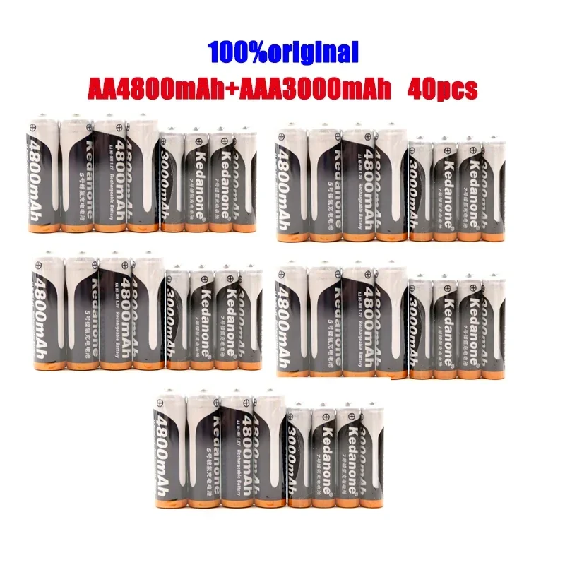 AAA + AA rechargeable AA 1.5V 4800mah - 1.5V AAA 3000mAh alkaline battery flashlight toy watch MP3 player, free delivery
AAA + AA rechargeable AA 1.5V 4800mah - 1.5V AAA 3000mAh alkaline battery flashlight toy watch MP3 player, free delivery