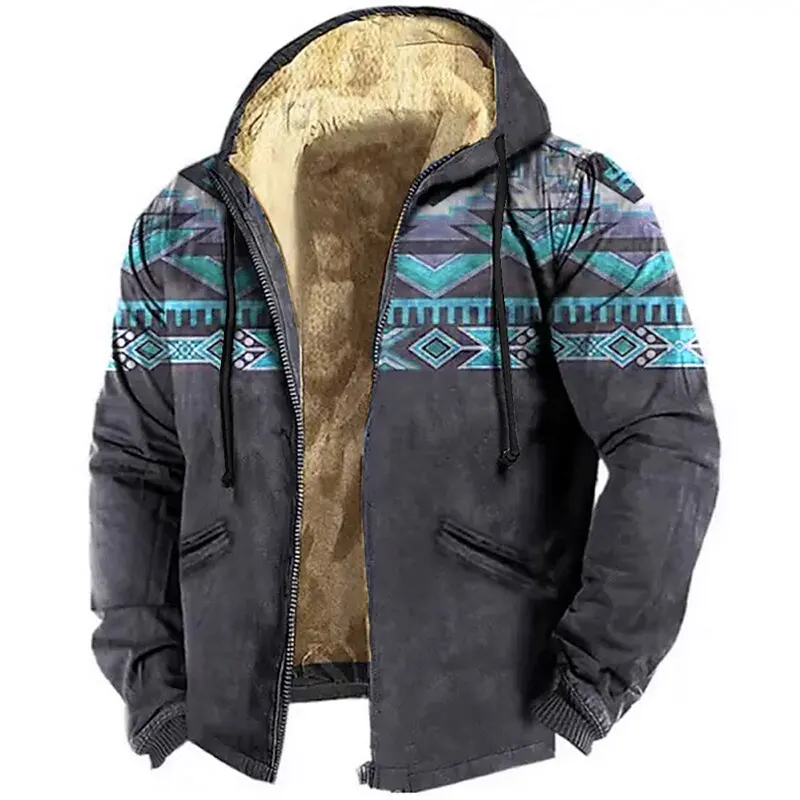 Winter Fleece Zipper Hoodies for Men Vintage Tribal Style Print Hood Jackets Clothing Street Outerwear Coat Hooded Zip-up
Winter Fleece Zipper Hoodies for Men Vintage Tribal Style Print Hood Jackets Clothing Street Outerwear Coat Hooded Zip-up