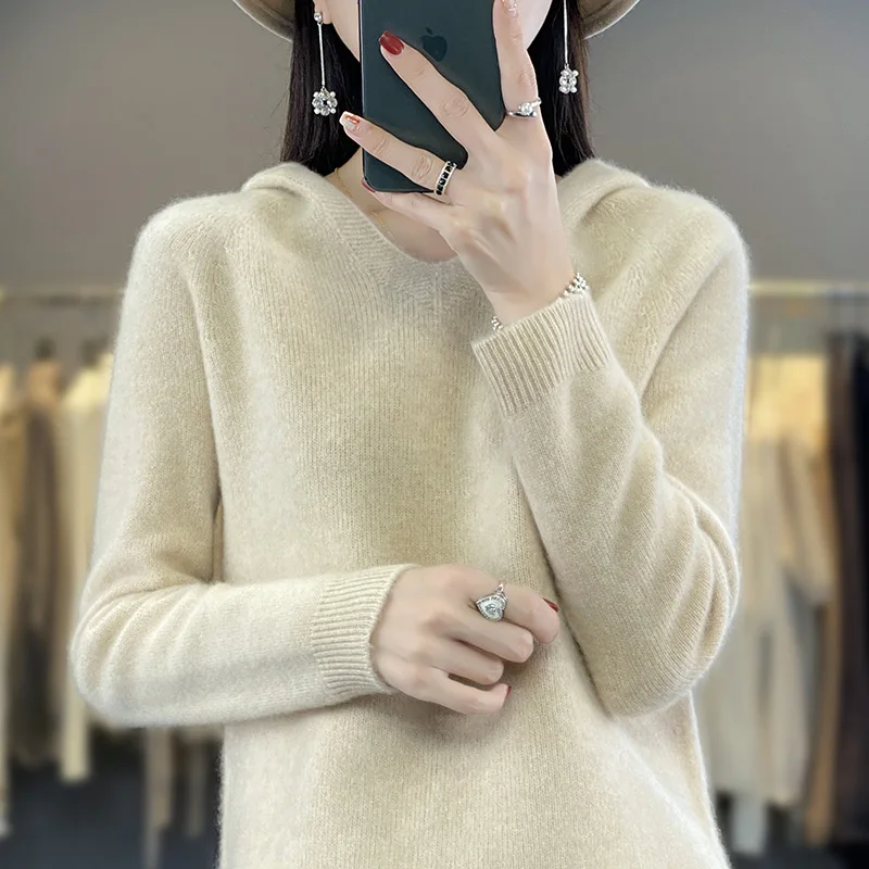Spring and Autumn Wool Knitted pullover Women's Long Sleeve Loose Hoodie Sweater Soft and Breathable High Quality Basic Top
Spring and Autumn Wool Knitted pullover Women's Long Sleeve Loose Hoodie Sweater Soft and Breathable High Quality Basic Top