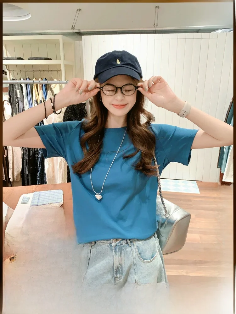MeiYang Island Basic round Neck Short Sleeve T-Shirt Quiet Color Casual Loose Fit Cotton Ladies Summer Fashion Top
MeiYang Island Basic round Neck Short Sleeve T-Shirt Quiet Color Casual Loose Fit Cotton Ladies Summer Fashion Top