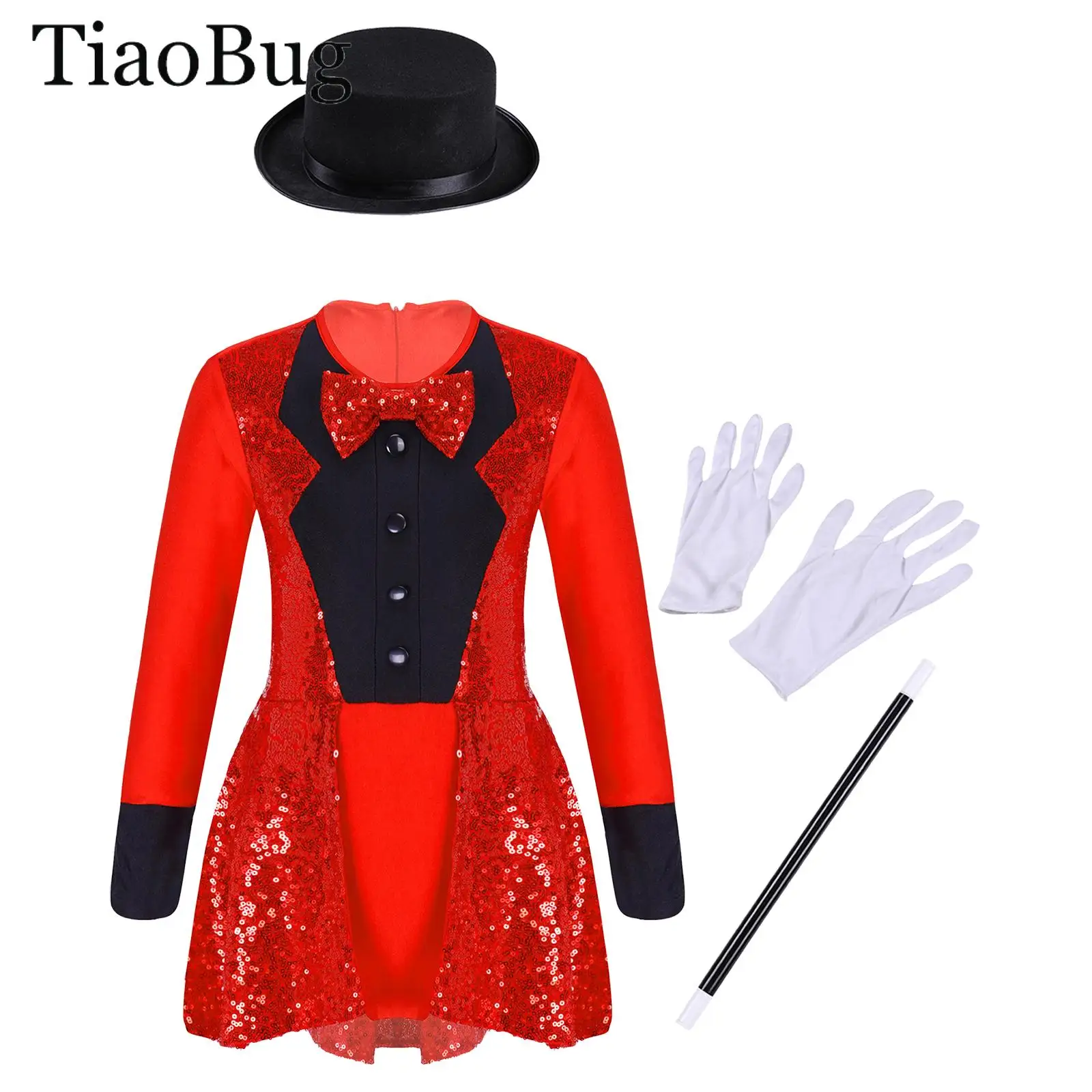 Girls Magician Cosplay Costume Set Jazz Dance Leotard Long Sleeves Bow Tie Tuxedo Sequin Bodysuit Halloween Party Dress Up
Girls Magician Cosplay Costume Set Jazz Dance Leotard Long Sleeves Bow Tie Tuxedo Sequin Bodysuit Halloween Party Dress Up