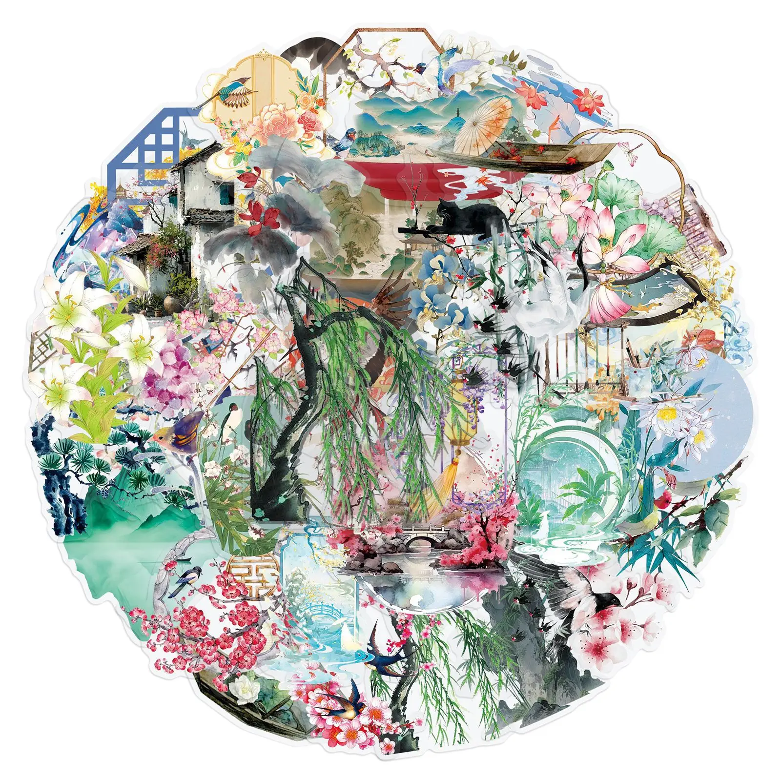 50PCS Transparent style Chinese style Material Sticker PET Material Ink Landscape DIY Decorative Waterproof Sticker Kids Toy
50PCS Transparent style Chinese style Material Sticker PET Material Ink Landscape DIY Decorative Waterproof Sticker Kids Toy