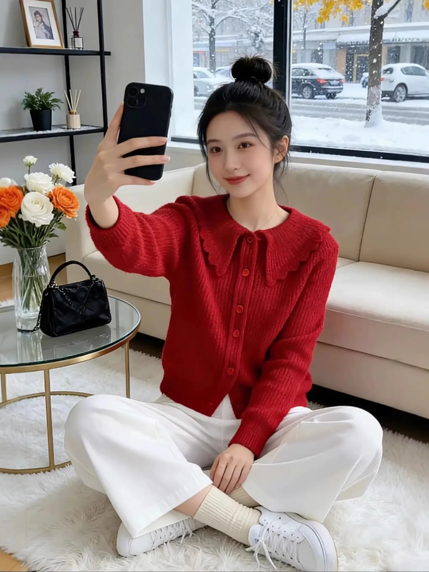 Мягкий уютный красный женский вязаный свитер с воротником-стойкой, универсальный, милый, повседневный, свободного кроя, с длинными рукавами, круглым вырезом, для зимы
Мягкий уютный красный женский вязаный свитер с воротником-стойкой, универсальный, милый, повседневный, свободного кроя, с длинными рукавами, круглым вырезом, для зимы