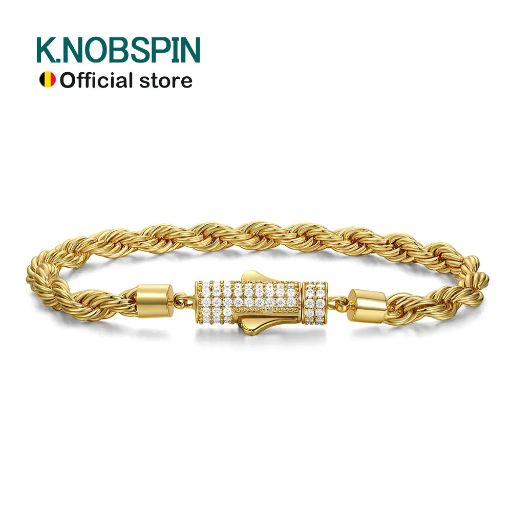 KNOBSPIN D VVS1 Moissanite Rope Bracelet 4mm Solid 925 Sterling Silver Chain Hip Hop Iced Out Clasp Rope Bracelets for Women Man
KNOBSPIN D VVS1 Moissanite Rope Bracelet 4mm Solid 925 Sterling Silver Chain Hip Hop Iced Out Clasp Rope Bracelets for Women Man