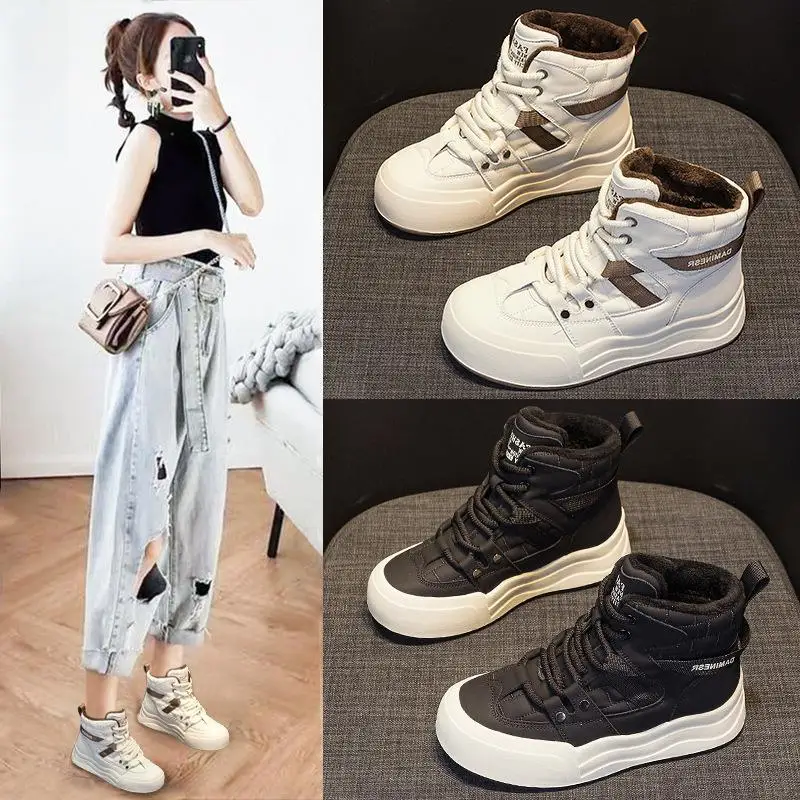 Warm Fleece Lined Thick Bottomed Real Leather Snow Boots Korean Style Women's Short Booties round Toe Flat Heel Rubber Sole
Warm Fleece Lined Thick Bottomed Real Leather Snow Boots Korean Style Women's Short Booties round Toe Flat Heel Rubber Sole