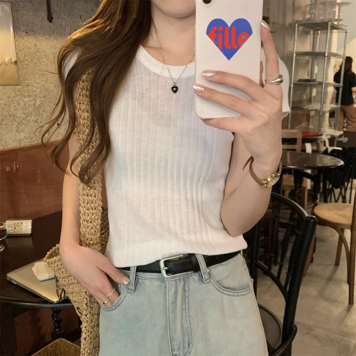 Korean Style Chic round Neck Short Sleeve Knitted Lightweight Top for Women Spring Summer Fashion Ins Striped Versatile Simple
Korean Style Chic round Neck Short Sleeve Knitted Lightweight Top for Women Spring Summer Fashion Ins Striped Versatile Simple