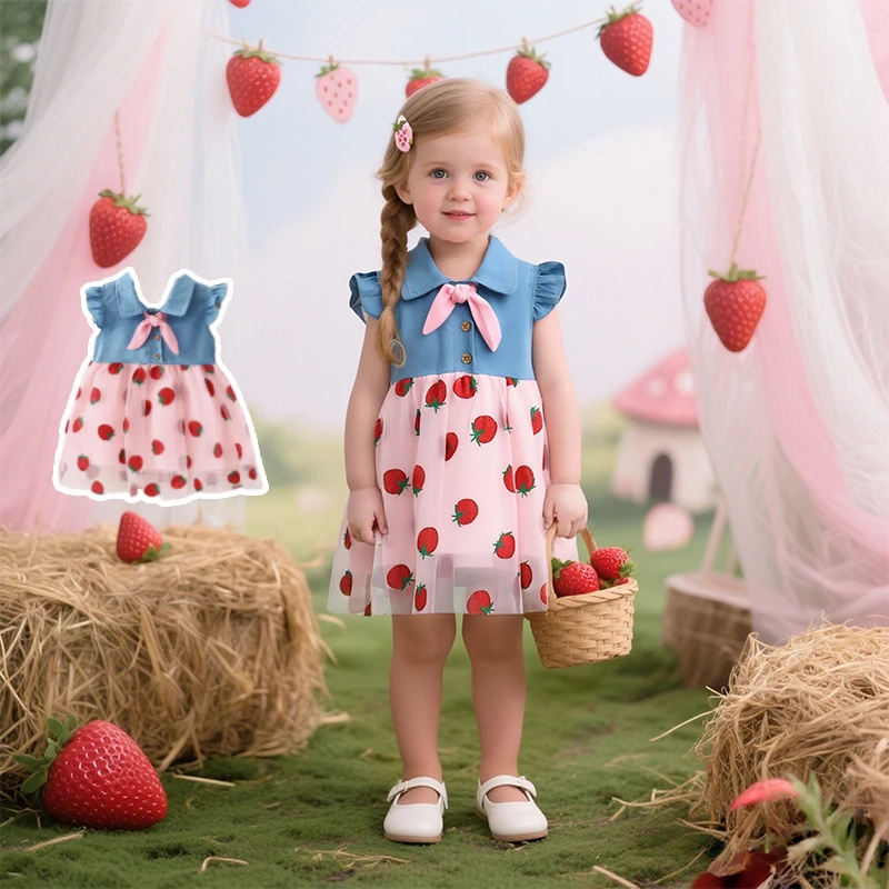 Платье для маленьких девочек, летнее сетчатое платье клубники для девочек, милое платье принцессы для маленьких девочек, одежда для маленьких девочек
Платье для маленьких девочек, летнее сетчатое платье клубники для девочек, милое платье принцессы для маленьких девочек, одежда для маленьких девочек