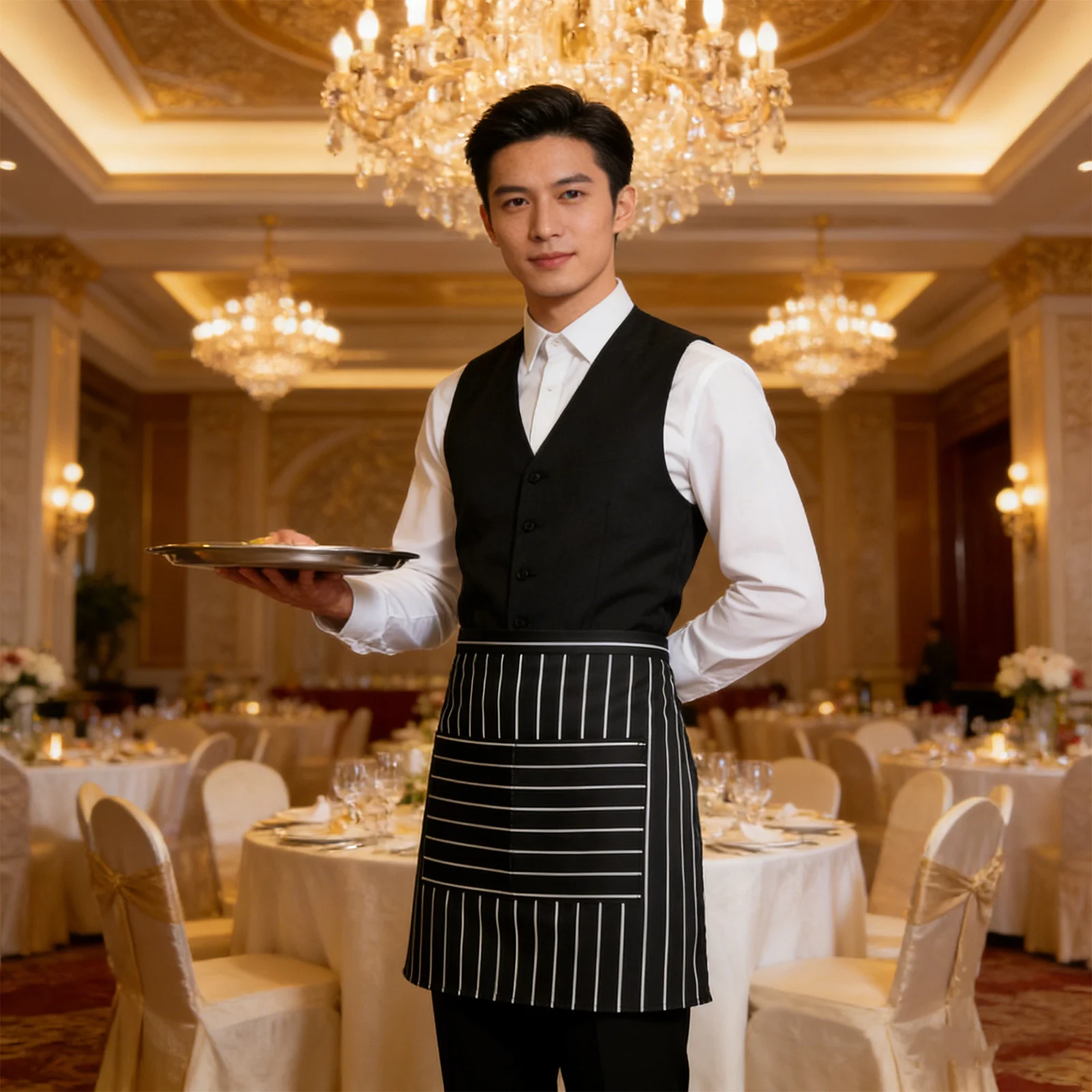 2 шт. фартука для официанта с карманами - стильный полосатый поясной фартук 60x43 см, прочный, короткий, для официантов, барменов, кухни
2 шт. фартука для официанта с карманами - стильный полосатый поясной фартук 60x43 см, прочный, короткий, для официантов, барменов, кухни