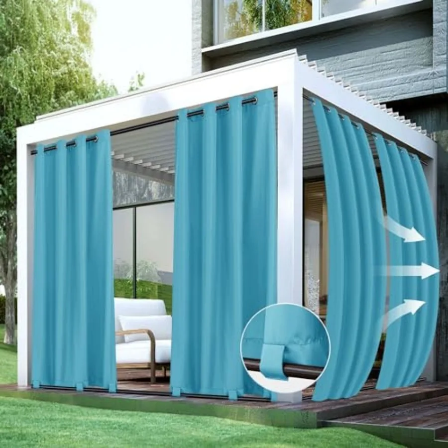 Patio Curtains Outdoor Waterproof 4 Panels 54x84 Inch-Windproof Weatherproof Privacy Outside Curtains-Grommet Top and Tab Botto
Patio Curtains Outdoor Waterproof 4 Panels 54x84 Inch-Windproof Weatherproof Privacy Outside Curtains-Grommet Top and Tab Botto