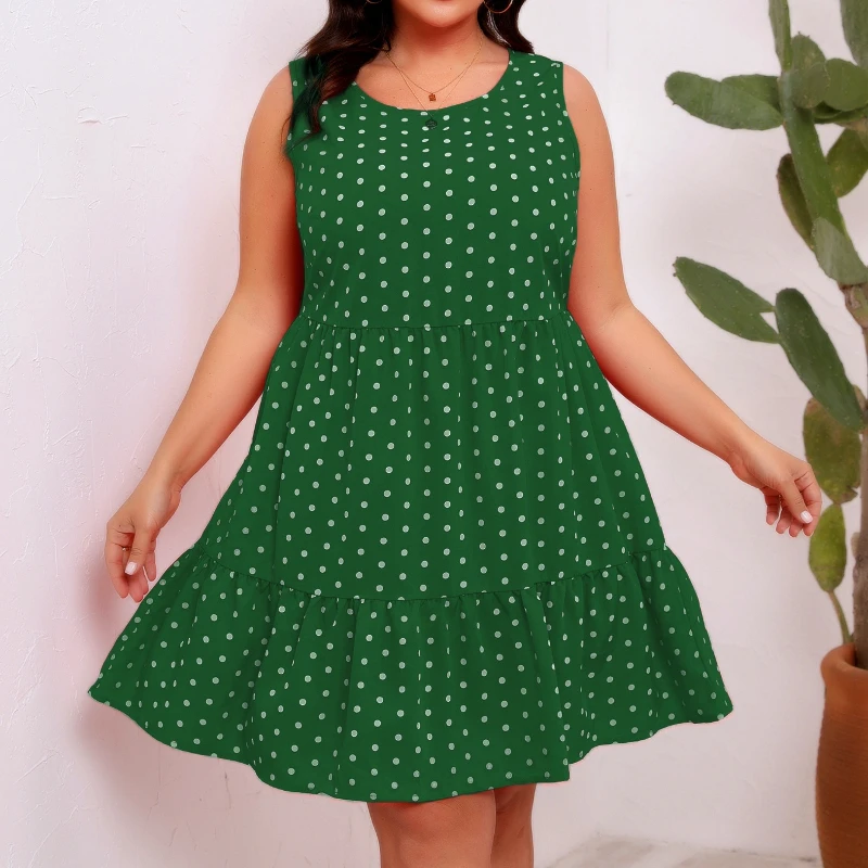 Women's Summer Casual Dot Print Plus Size Short Dress Boho Sleeveless Vacation Beach Sundress Ladies Elegant Loose Dresses
Women's Summer Casual Dot Print Plus Size Short Dress Boho Sleeveless Vacation Beach Sundress Ladies Elegant Loose Dresses