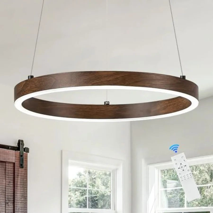 12in LED Ring Chandelier Wood Grain Modern Dimmable Pendant Light Height Adjustable Circular Hanging Ceiling Fixture for Kitche
12in LED Ring Chandelier Wood Grain Modern Dimmable Pendant Light Height Adjustable Circular Hanging Ceiling Fixture for Kitche