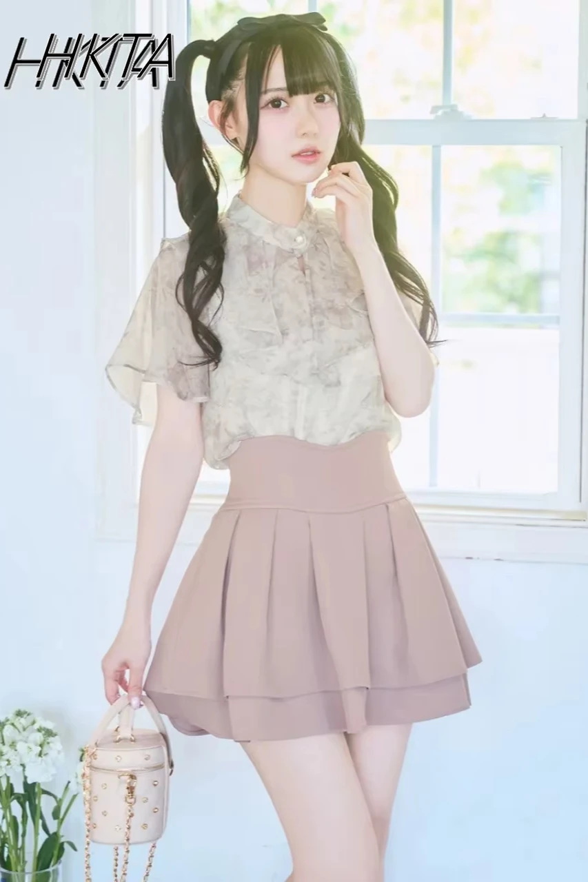 Japanese Kawaii Skirt Women Sweet Dark Pink Short Skirts Culotte Design High Waists Limming Ruffle Pleated Mini Skirt New Autumn
Japanese Kawaii Skirt Women Sweet Dark Pink Short Skirts Culotte Design High Waists Limming Ruffle Pleated Mini Skirt New Autumn